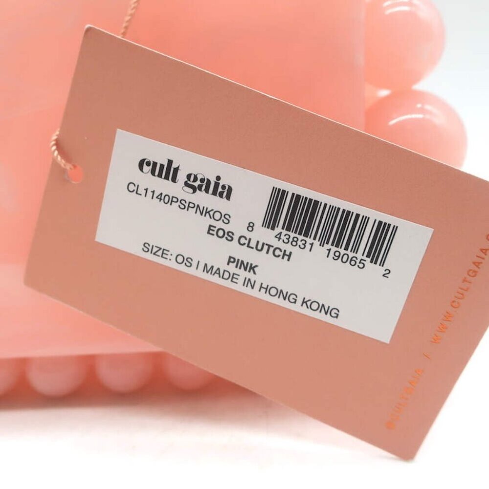 Cult Gaia Eos Box Clutch Pearlescent Pink Acrylic NEW - Picture 12 of 12